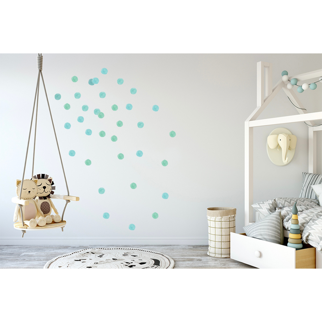 Vinilo Dots Acuarela - Aqua