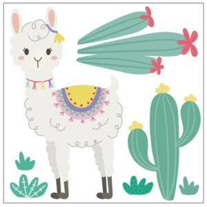 Vinilo Llama + Cactus